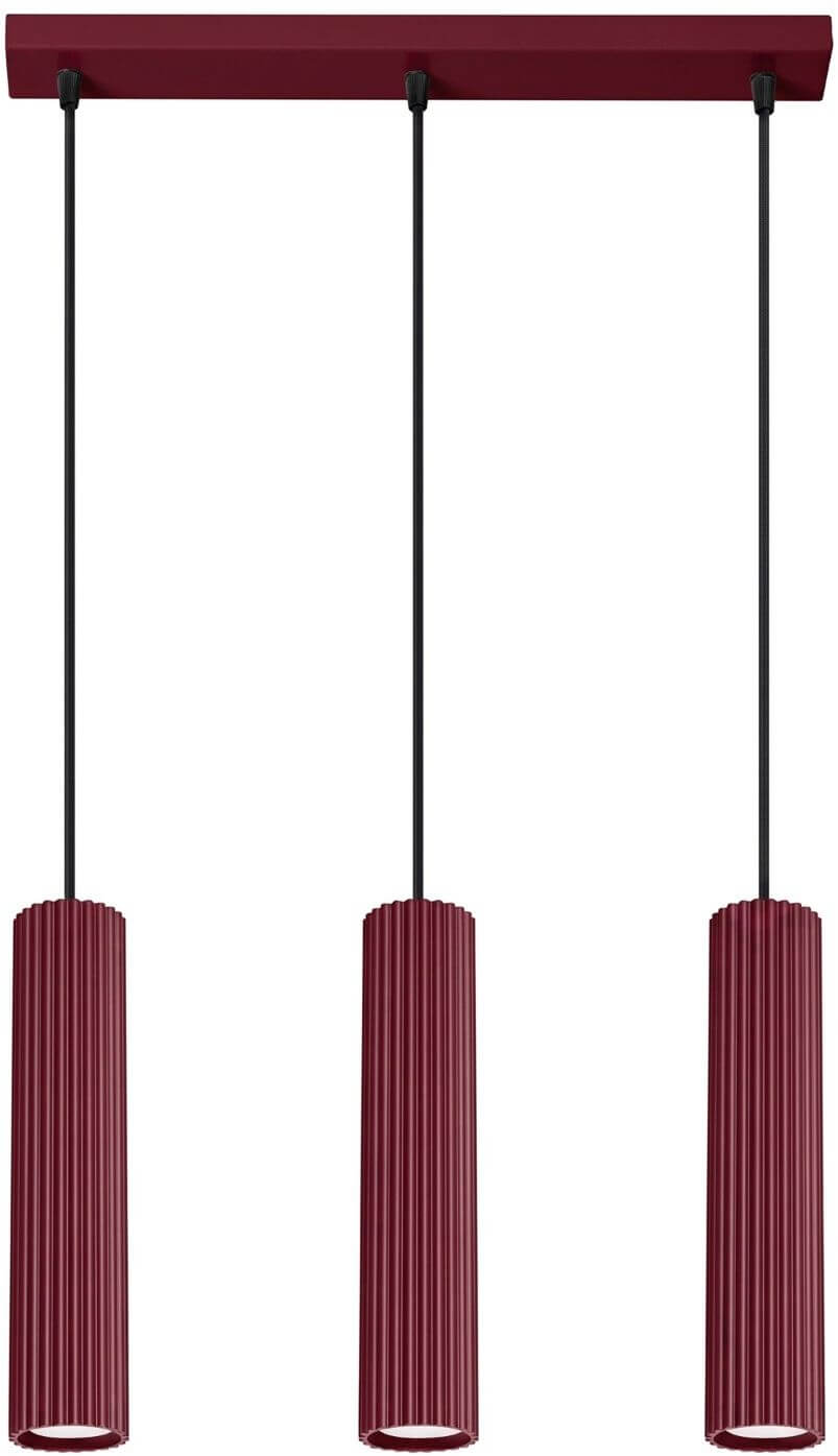 Sollux Lighting Karbon Pendelleuchte 3x10 W burgund SL.2302