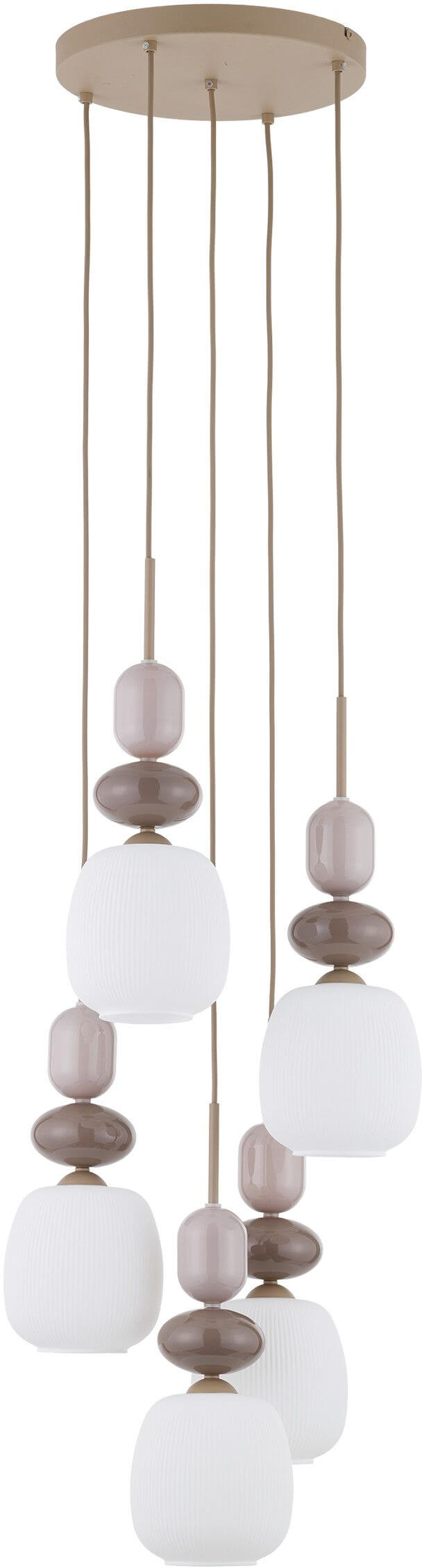 TK Lighting Zen Sabia Pendelleuchte 5x10 W weiß-beige 11874