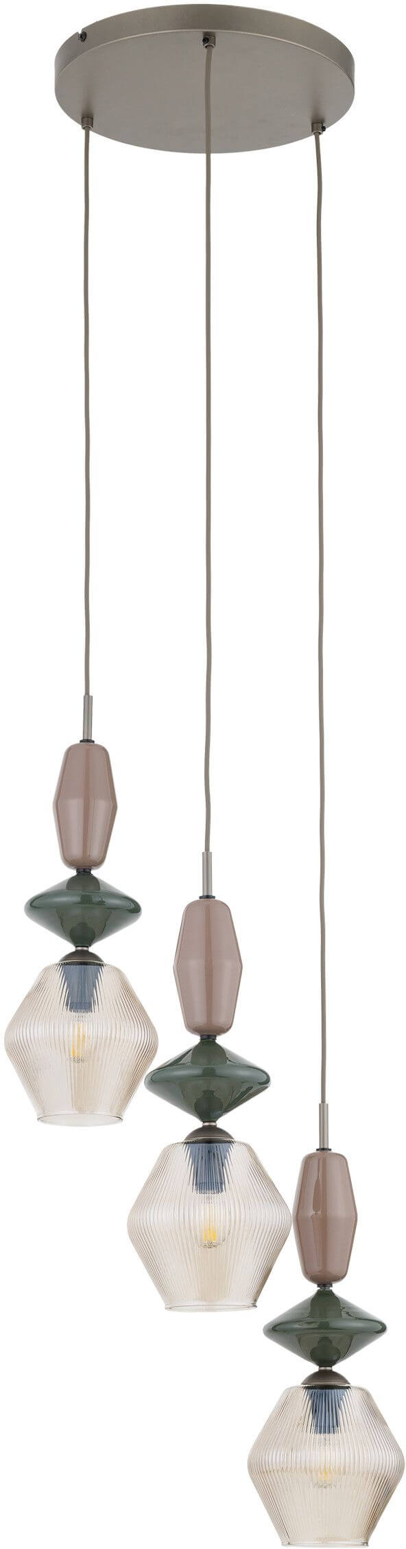 TK Lighting Zen New Brown Pendelleuchte 3x10 W braun-beige 11867