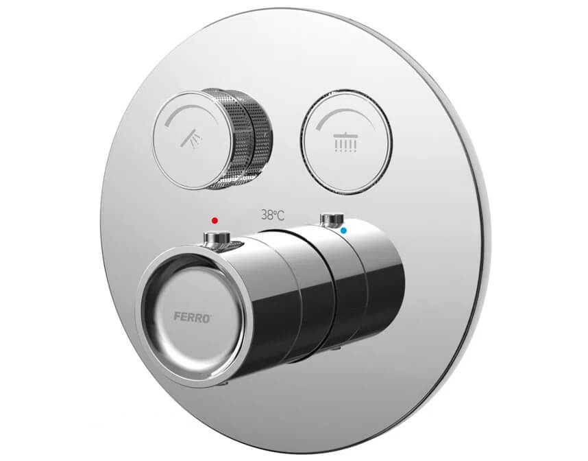 Ferro Badewannen- und Duscharmatur Unterputz mit Thermostat chrom BFBOX