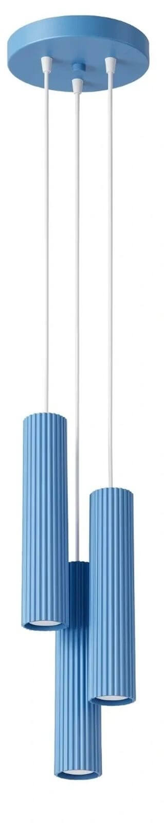Sollux Lighting Karbon Pendelleuchte 3x10 W blau SL.2343