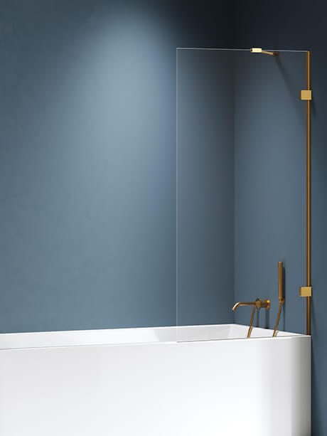 New Trendy Eventa Gold Brushed Badewannenabtrennung 60 cm einteilig gold gebürstet/durchsichtiges Glas EXK-8445