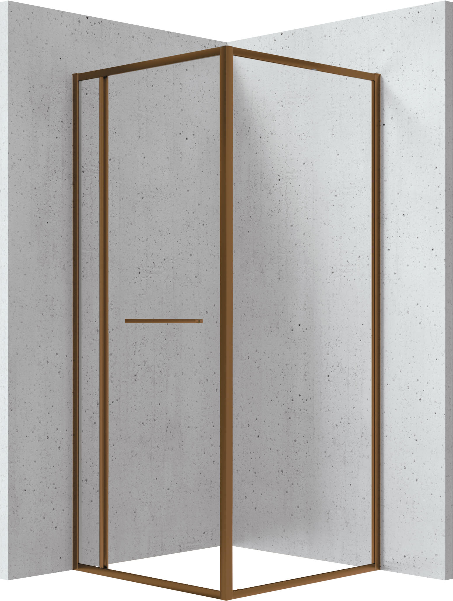 Deante Square Duschkabine 90x90 cm quadratisch braun gebürstet/durchsichtiges Glas KQB_C099P