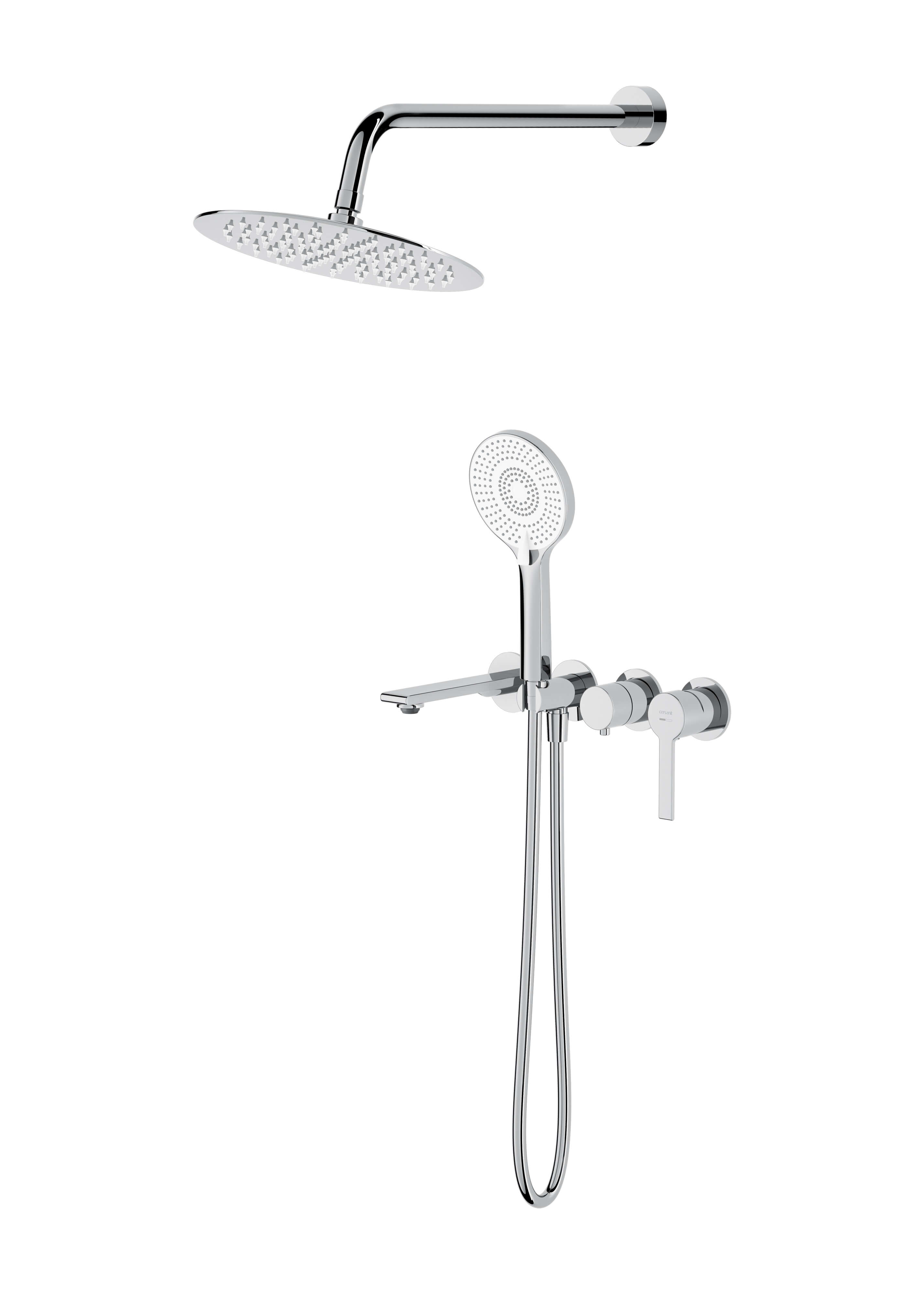 Cersanit Virgo Badewannen- und Duschset Unterputz mit Kopfbrause chrom S522-116