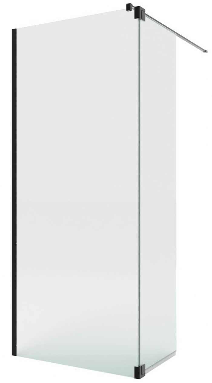 New Trendy Nesta Black Walk-In Dusche 120x40 cm schwarz Matte/durchsichtiges Glas K-5832