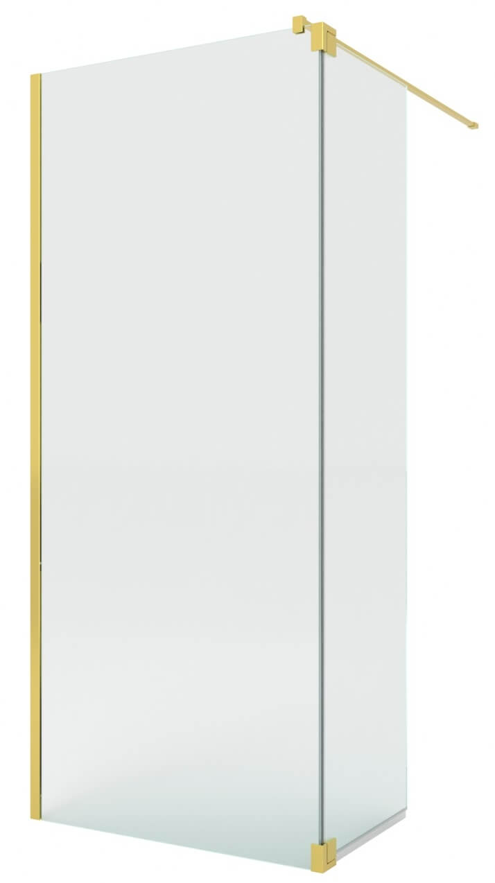 New Trendy Nesta Gold Shine Walk-In Dusche 90x30 cm gold Glanz/durchsichtiges Glas K-5837