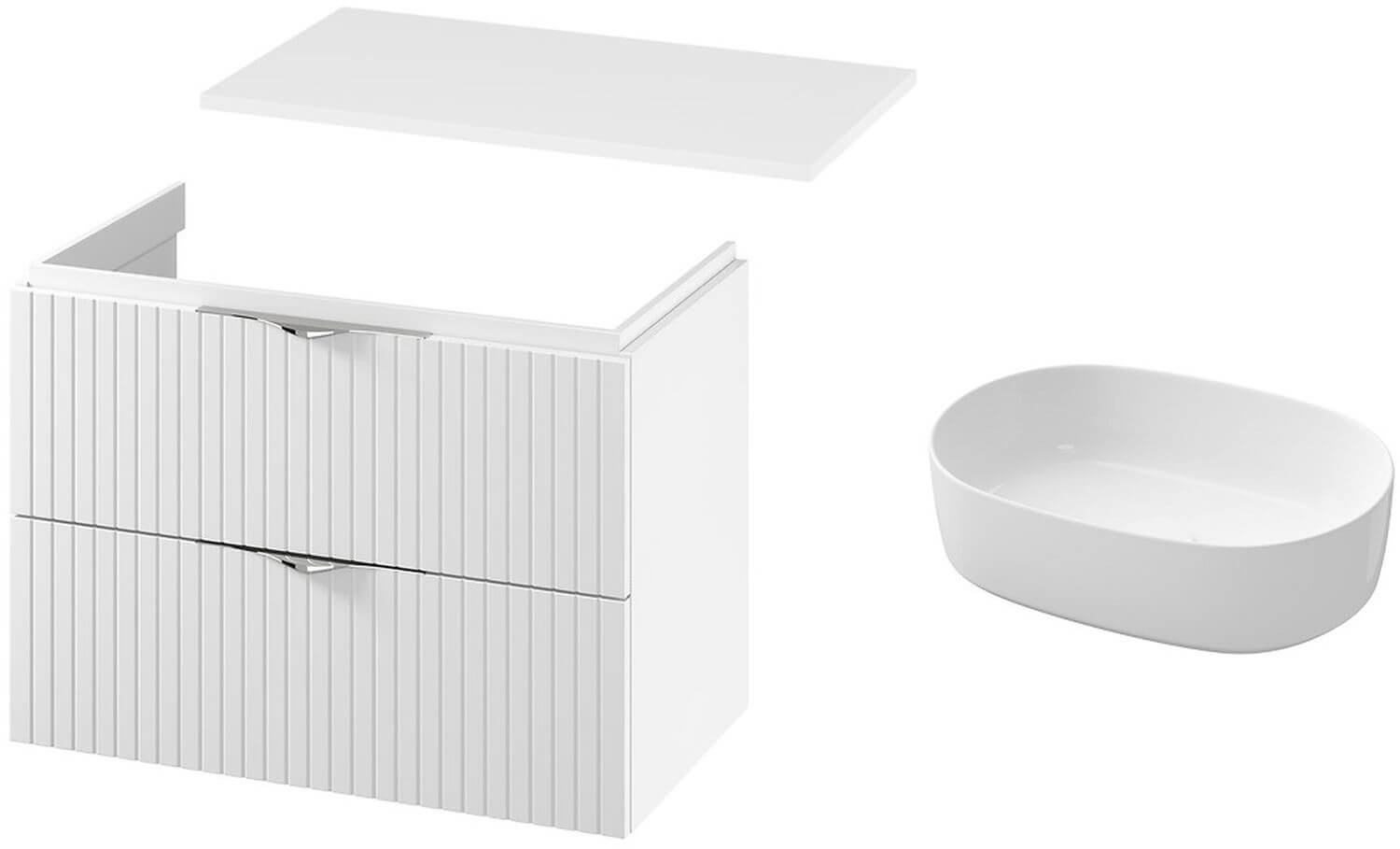 Set Badschrank Cersanit Tirso S1015-004, Waschbecken Cersanit City K35-112, S1015-028
