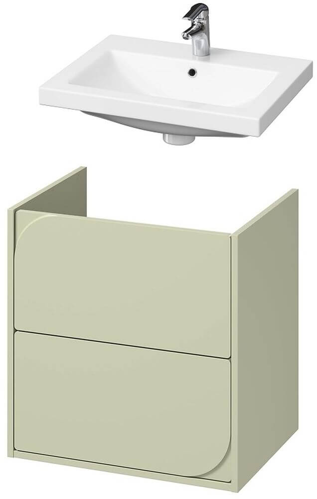 Set Badschrank Cersanit Crea II S1058-030, Waschbecken Cersanit Como K32-003-BOX