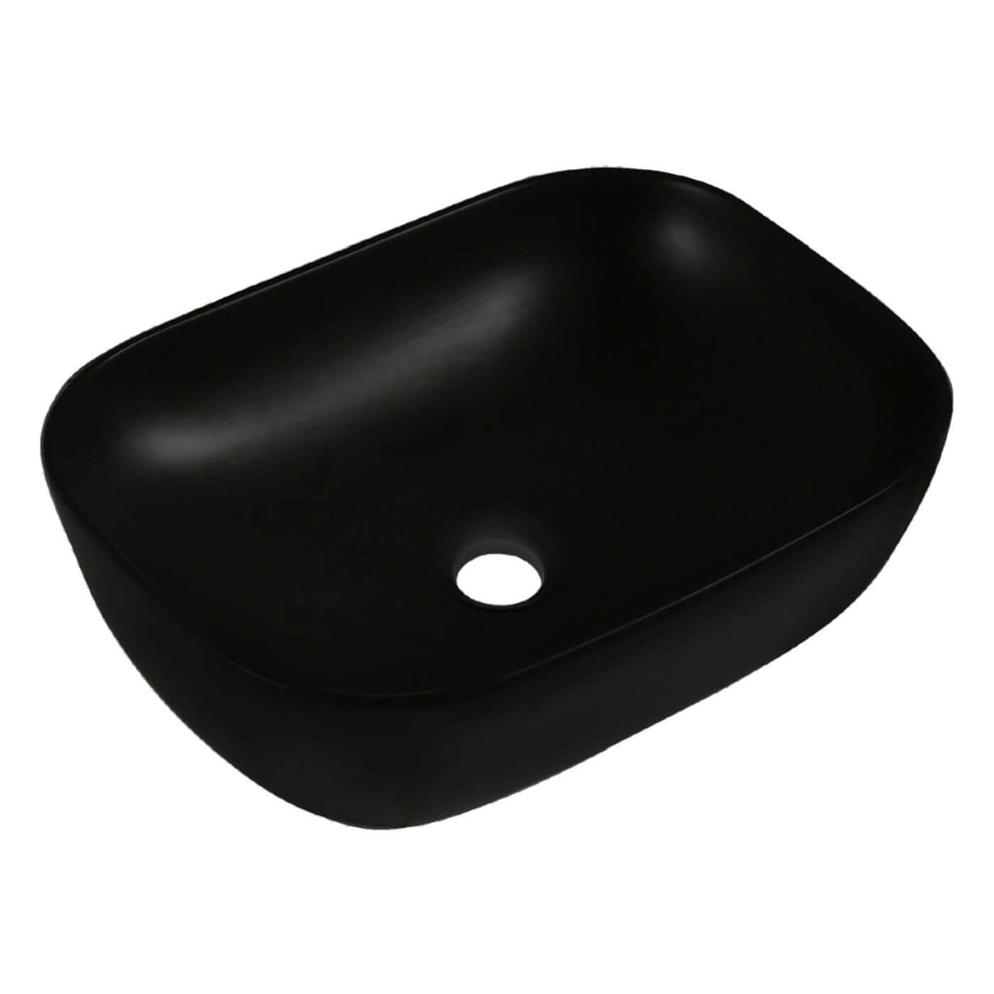 Invena Vitoria Waschbecken 45.5x32 cm rechteckig Aufsatzwaschbecken schwarz matte CE-48-005