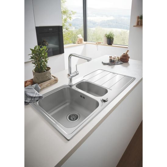 Set Küchenarmatur Grohe Minta 32168000, Tektonit-Waschbecken Franke Orion 114.0286.447