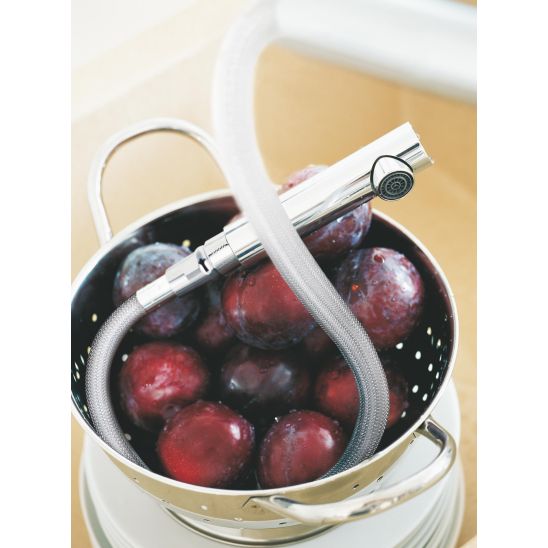 Set Küchenarmatur Grohe Minta 32168000, Tektonit-Waschbecken Franke Orion 114.0286.447