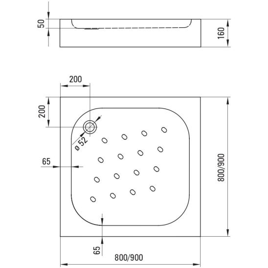 Set Dusche Deante Funkia KYC_N41K, Quadratische Duschwanne Deante Corner KTC_041B, NHC_025C
