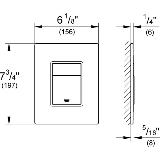 Set Betätigungsplatte Grohe Skate 38845KS0, Unterputzrahmen Grohe Rapid SL 38539001