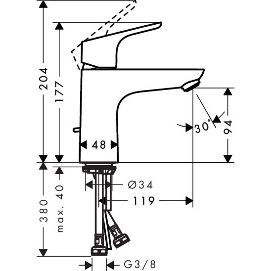 Set Badewannen- und Duscharmatur Hansgrohe Focus 31940000, Waschtischarmatur Hansgrohe Focus 31607000, 27592000