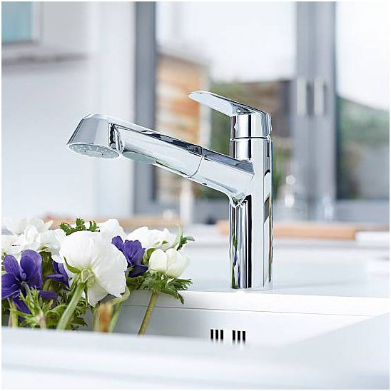 Set Küchenarmatur Grohe Eurodisc Cosmopolitan 32257002, Tectonit-Küchenspüle Franke Orion 114.0286.461