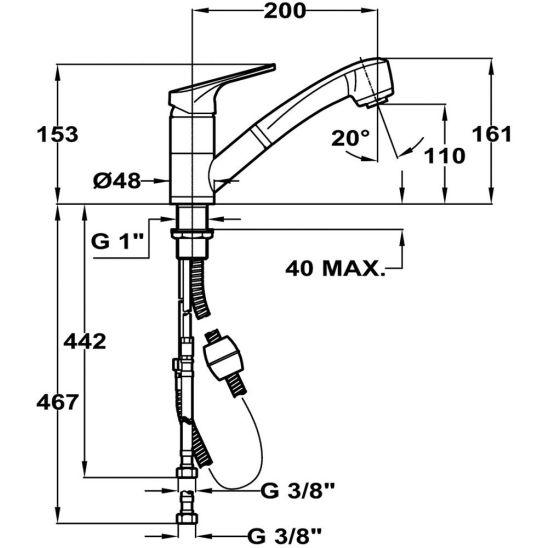 Set Küchenarmatur Teka MTP 469780200, Stahlspüle Teka Be 10125123