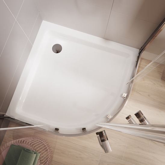 Set Dusche Cersanit Arteco S157-001, Halbrunde Duschwanne Cersanit Tako S204-003