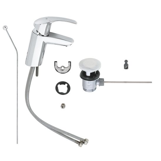 Set Badewannen- und Duscharmatur Grohe Eurosmart 33300002, Waschtischarmatur Grohe Eurosmart 33265002