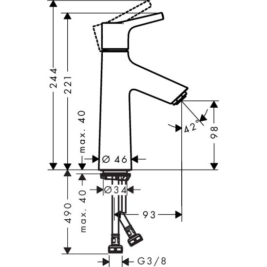Set Kopfbrause Hansgrohe Select 26522400, Badewannen- und Duscharmatur Hansgrohe Talis S 72405000, 72021000, 27413000, 26421400, 27454000
