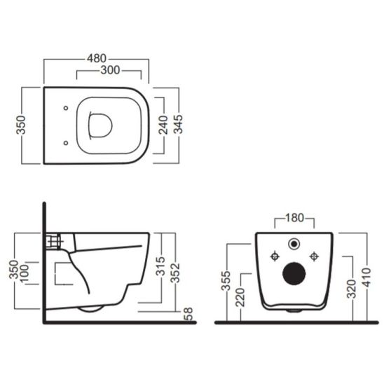 Set WC-Becken Hatria Fusion YXZL01, Toilletensitz Hatria Fusion Y1EY01