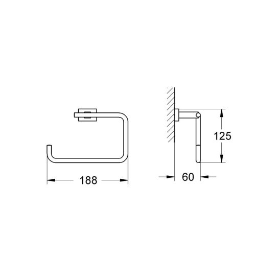 Set Klobürste Grohe Essentials 40513001, Handtuchhalter Grohe Essentials 40510001, 40507001, 40508001, 40511001, 40372001
