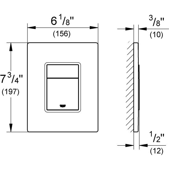 Set Betätigungsplatte Grohe Skate 38732AL0, Klobürste Grohe Essentials 40374AL1, 40367AL1, 40369AL1, 40365AL1, 40394AL1, 40364AL1