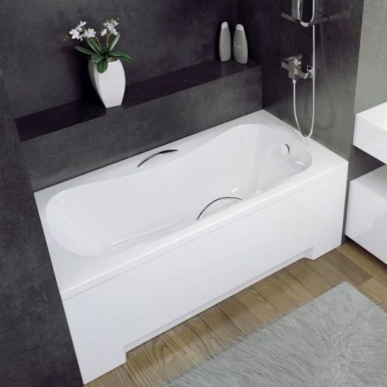 Set Rechteckige Badewanne Besco Aria #WAA-160-PA, Badewannenverkleidung Besco #OAP-160-UNI