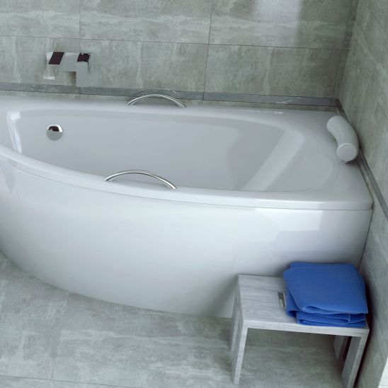 Set Eckbadewanne Besco Milena #WAM-150-NP, Badewannenverkleidung Besco Milena OAM-150-NP