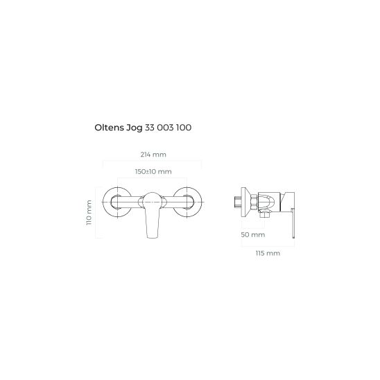 Set Duschbatterie Oltens Jog 33003100, Duschstange Oltens Alling 37300100, 37101100, 37201100
