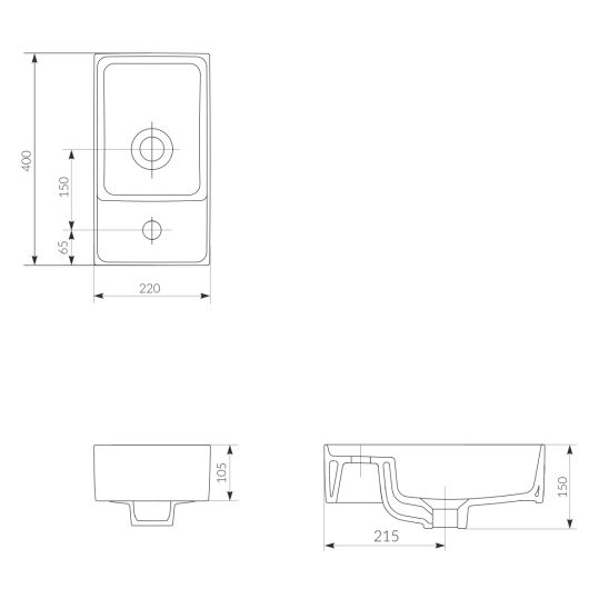 Set Kabinett Cersanit Crea S924-014, Waschbecken Cersanit Crea K114-004