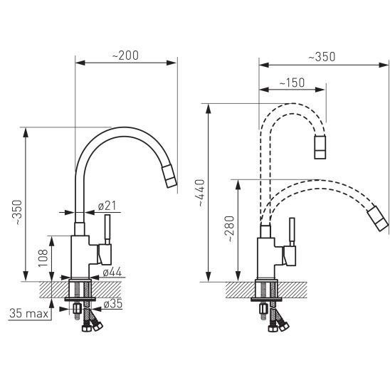 Set Stahlspüle Franke Smart 101.0368.324, Küchenarmatur Ferro Zumba BZA4S