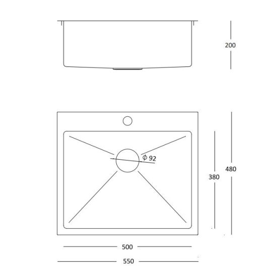 Set Stahlspüle Quadron Russel HB7910PVDBSG1, Thermobecher Quadron M0051