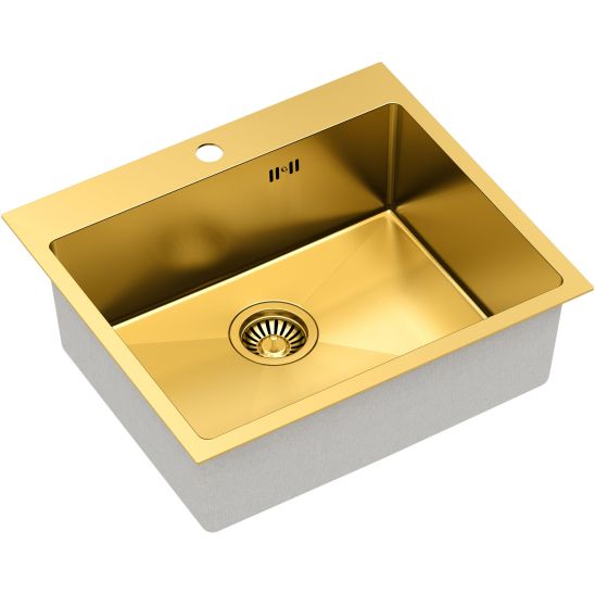 Set Stahlspüle Quadron Russel HB7910PVDBSG1, Thermobecher Quadron M0051