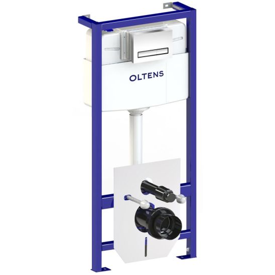 Set Unterputzrahmen mit Knopf und Dichtung Oltens Triberg 58300100, WC-Becken Oltens Jog 42501000, 45101000