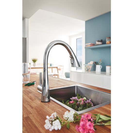 Set Küchenarmatur Grohe Zedra 32294002, Granitspüle Grohe K700 31654AP0