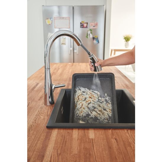 Set Küchenarmatur Grohe Zedra 32294002, Granitspüle Grohe K700 31654AP0