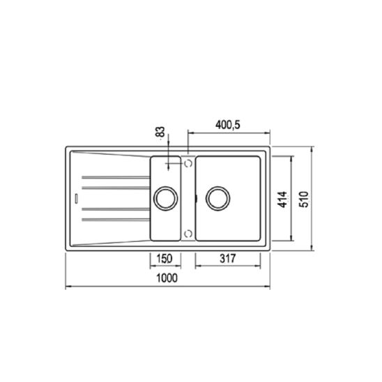 Set Tegranit-Spüle Teka Stone 115360013, Küchenarmatur Teka Icon 33915020N