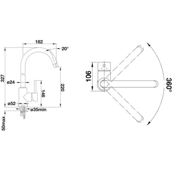 Set Granitspüle Blanco Legra XL 6 S 523328, Küchenarmatur Blanco Mida 519418