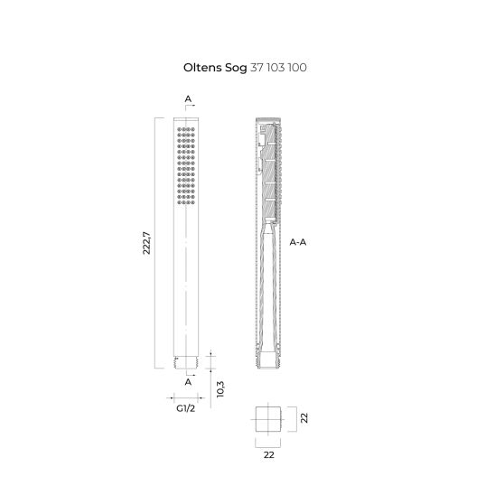 Set Badewannen- und Duscharmatur Oltens Gota 34101300, Kopfbrause Oltens Vindel 37001300, 39401300, 39303300, 37103300, 37200300