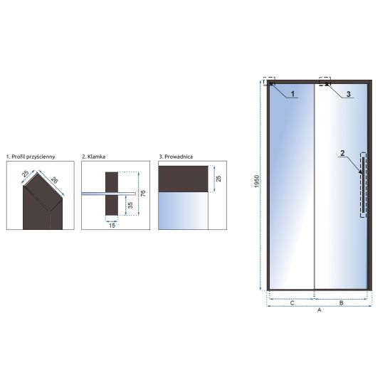 Set Duschtüren Rea Rapid Slide REA-K6406, Duschwand Rea Rapid REA-K6421