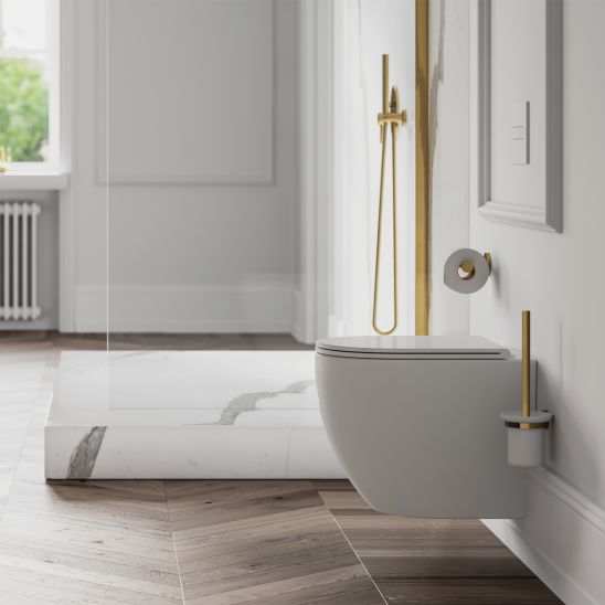 Set Unterputzrahmen Tece Profil 9300302, WC-Becken mit Absenkautomatik-Sitz Omnires Ottawa OTTAWAMWBP, 9240407