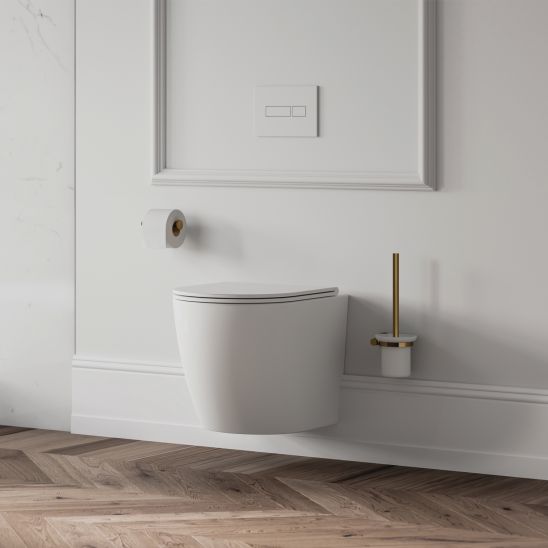 Set Unterputzrahmen Tece Profil 9300302, WC-Becken mit Absenkautomatik-Sitz Omnires Ottawa OTTAWAMWBP, 9240407