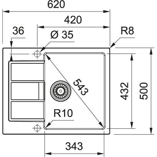 Set Küchenarmatur Oltens Myvat 35205800, Tektonit-Waschbecken Franke Sirius 2.0 143.0618.668