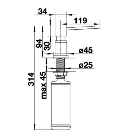 Set Küchenarmatur Blanco Linus-S 525807, Flüssigkeitsspender Blanco Lato 525789