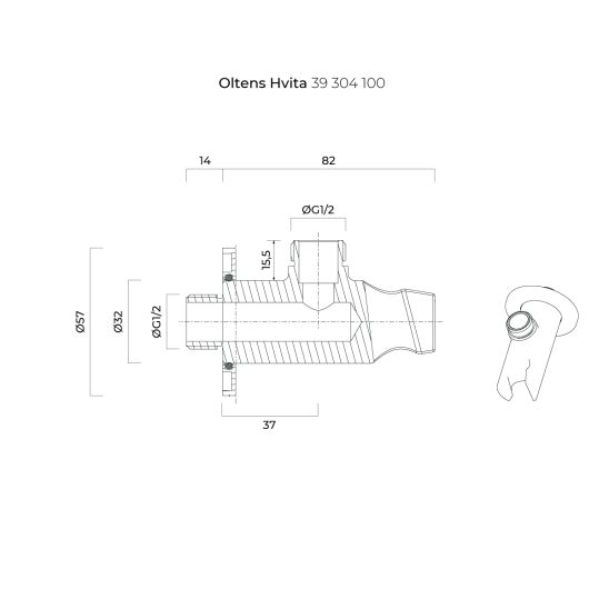 Set Duschbatterie Oltens Rann 33107300, Winkelanschluss mit Griff Oltens Hvita 39304300, 37102300, 37200300