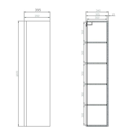 Set Waschbecken mit Unterschrank Cersanit Moduo S801-221-DSM, Kabinett Cersanit Moduo S590-020-DSM