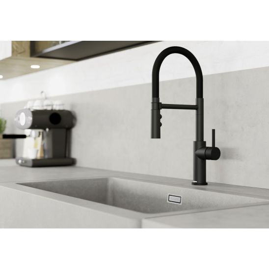 Set Granitspüle Blanco Etagon 8 525892, Küchenarmatur Blanco Catris-S Flexo 525793