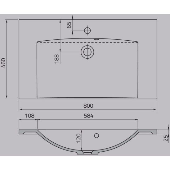 Set Kabinett Oristo Montebianco OR47-SD2S-80-10, Waschbecken Oristo Amelia UME-AM-80-92