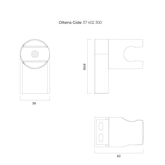 Set Handbrause Oltens Ume 37102300, Duschschlauch Oltens Ronneby 37200300, 37402300