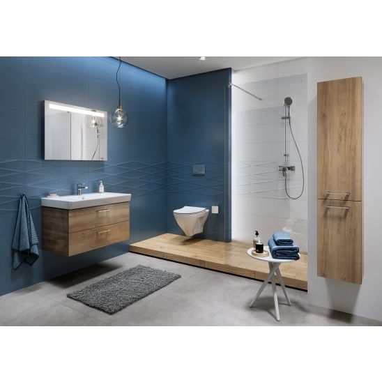 Set WC-Becken mit Absenkautomatik-Sitz Cersanit Mille S701-453, Verdeckter Rahmen mit Betätigungsplatte Cersanit S701-779